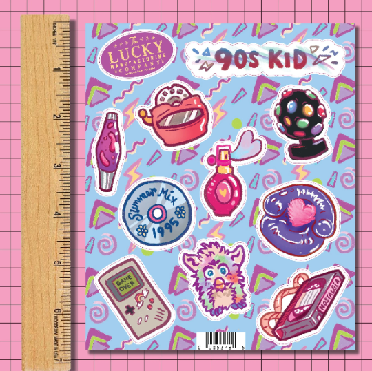 90's Kid Themed Vinyl Sticker Sheet