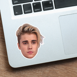 Justin Bieber Celebrity Head Vinyl Sticker