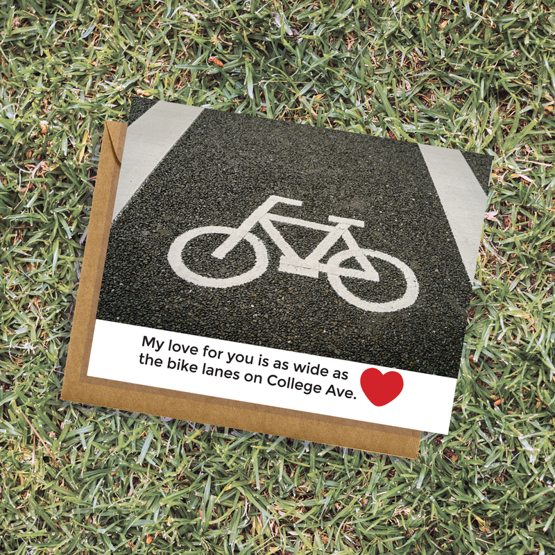 Lancaster PA Bike Lanes on College Ave Greeting Card