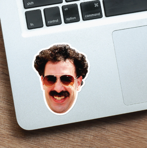 Borat Celebrity Head Vinyl Sticker