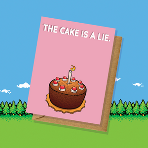Portal "The Cake Is A Lie" Greeting Card Birthday Card Video games Valve The Orange Box Puzzle Geekery
