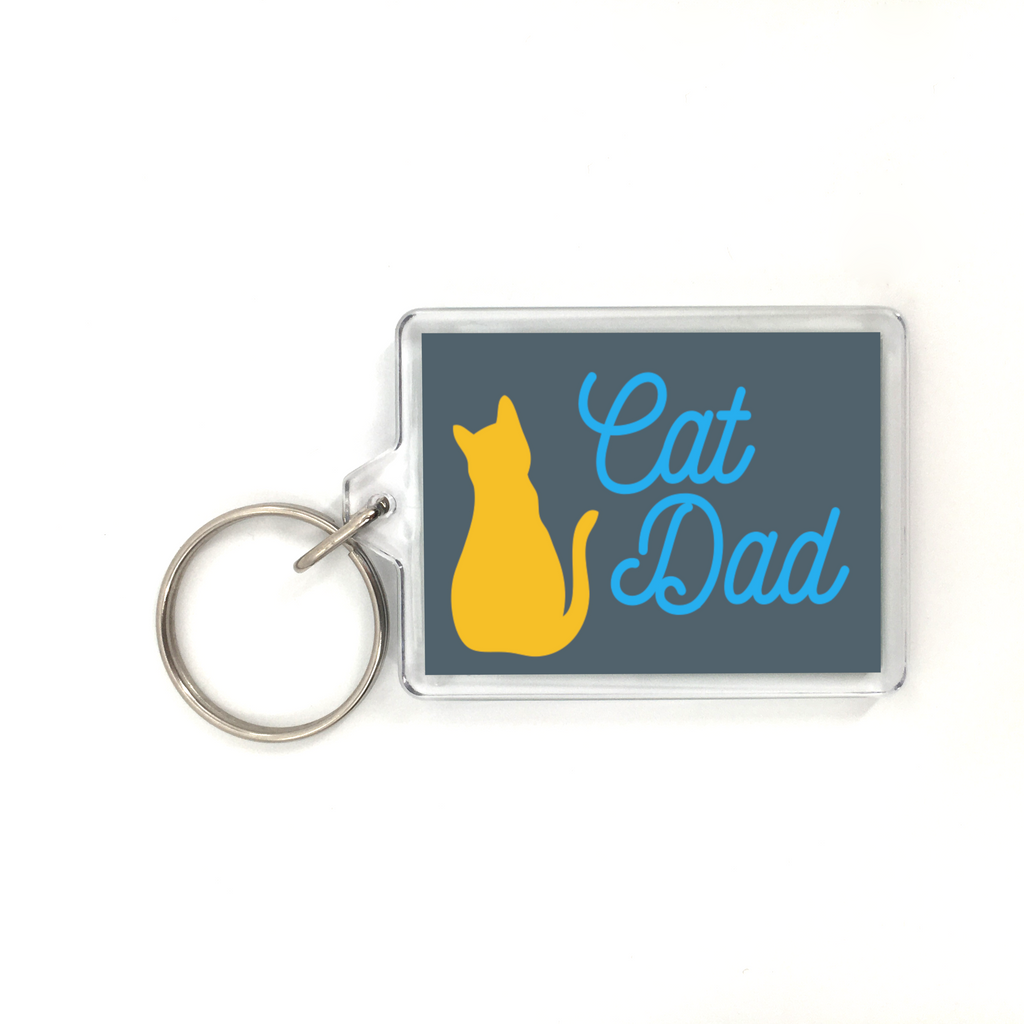 Cat Dad Plastic Keychain