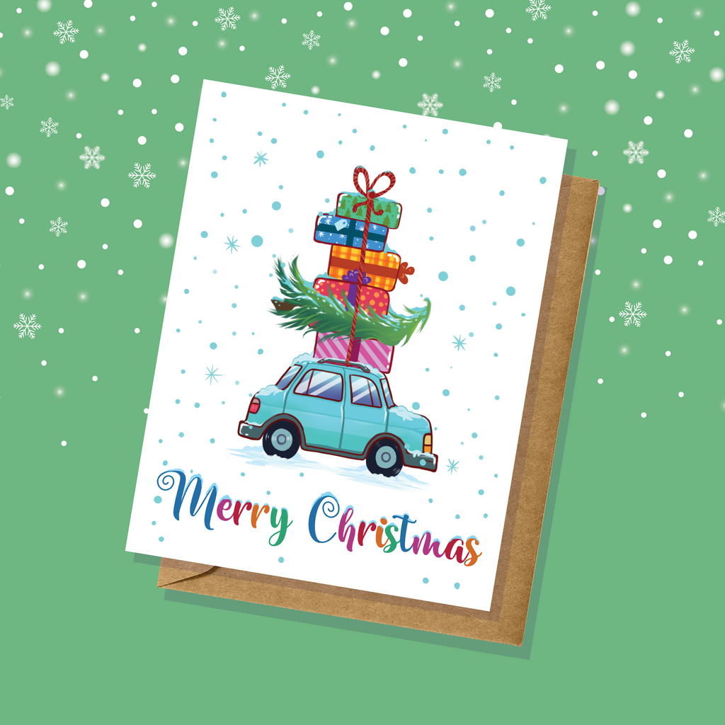 Car w/ Christmas Gifts Holiday Card