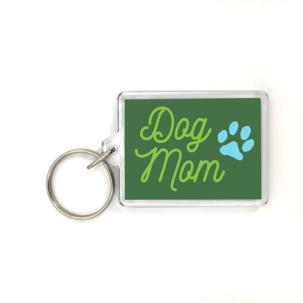 Dog Mom Plastic Keychain