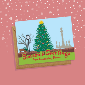Season's Greetings Downtown Lancaster, PA Illustrated Card