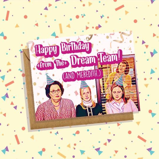 Party Planning Committee Birthday Card The Office (US) The Dream Team (And Meredith) Angela, Pam, Phyllis Funny NBC