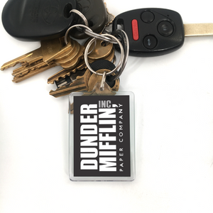 Dunder Mifflin Logo The Office Plastic Keychain