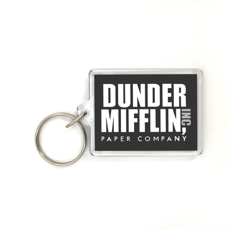 Dunder Mifflin Logo The Office Plastic Keychain