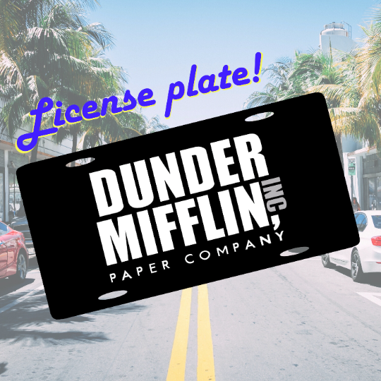Dunder Mifflin Logo License Plate