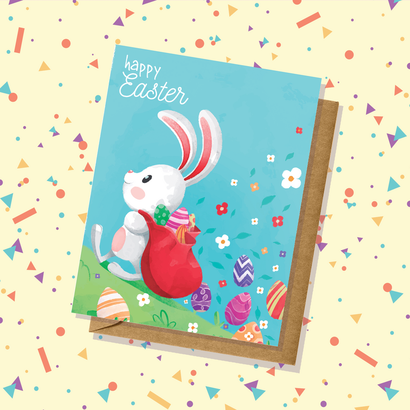 Easter Bunny Watercolor Easter Card