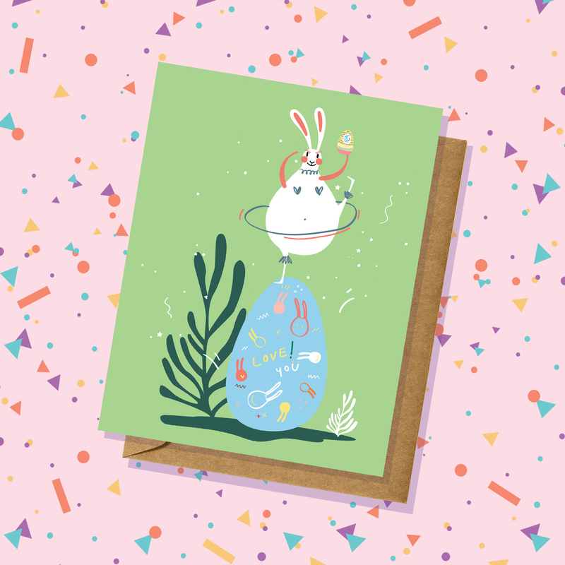 Dancing Bunny Easter Card