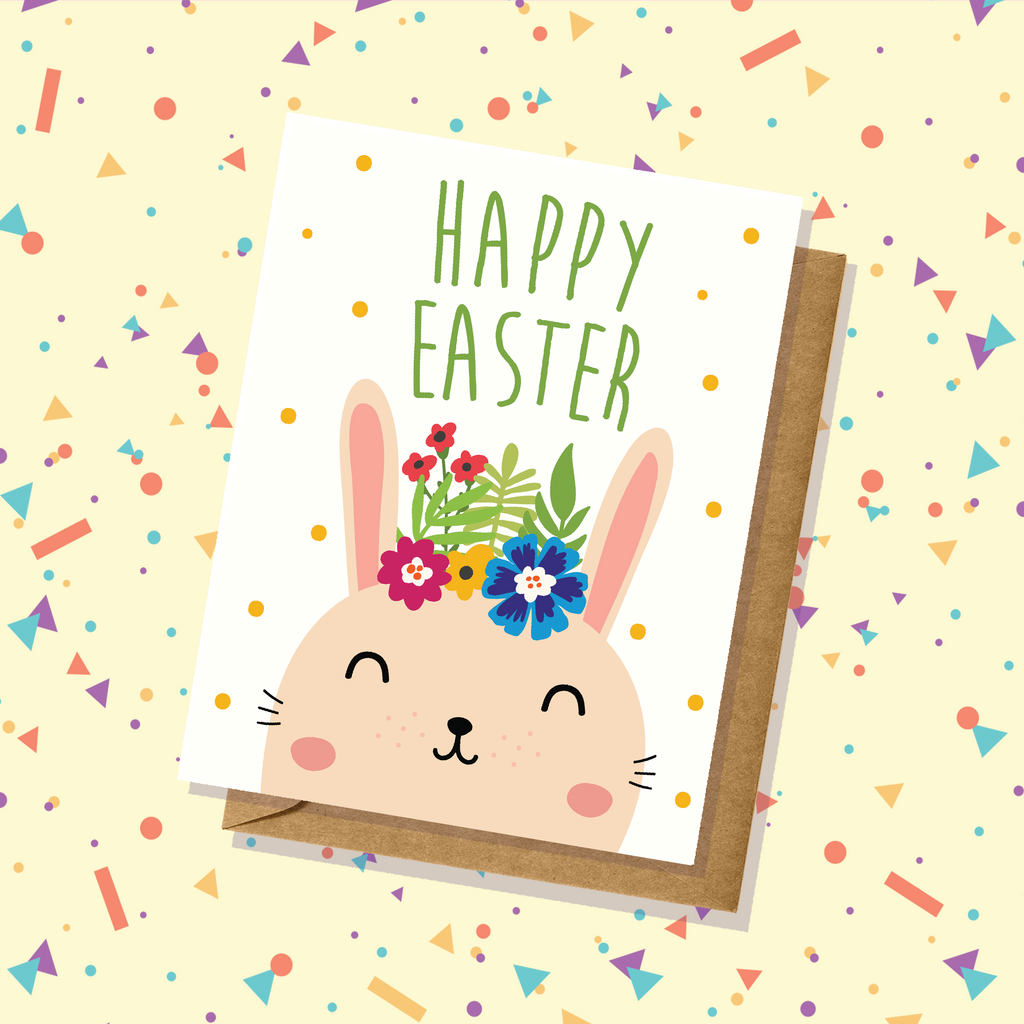 Floral Rabbit Cute Easter Card