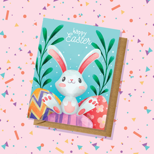 Watercolor Baby Bunny Easter Card