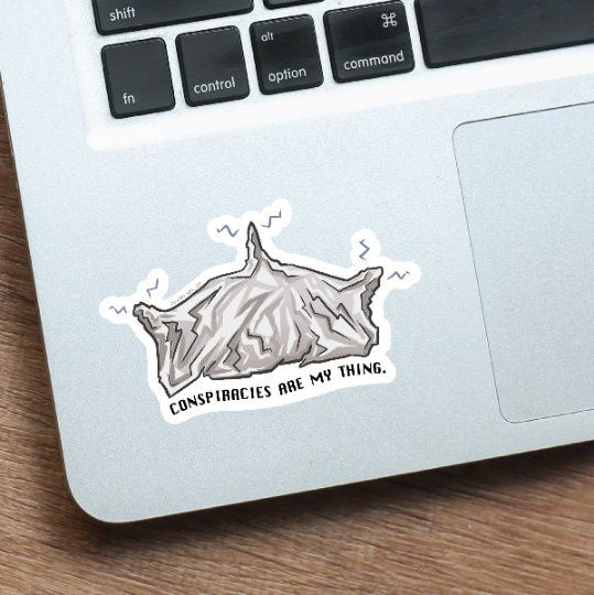 "Conspiracies Are My Thing" Tin Foil Hat Vinyl Sticker