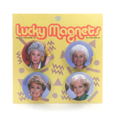 Golden Girls Button Magnets Set of 4 Rose Blanche Sophia Dorothy Betty White TV Show Sitcom 80s Nostalgia