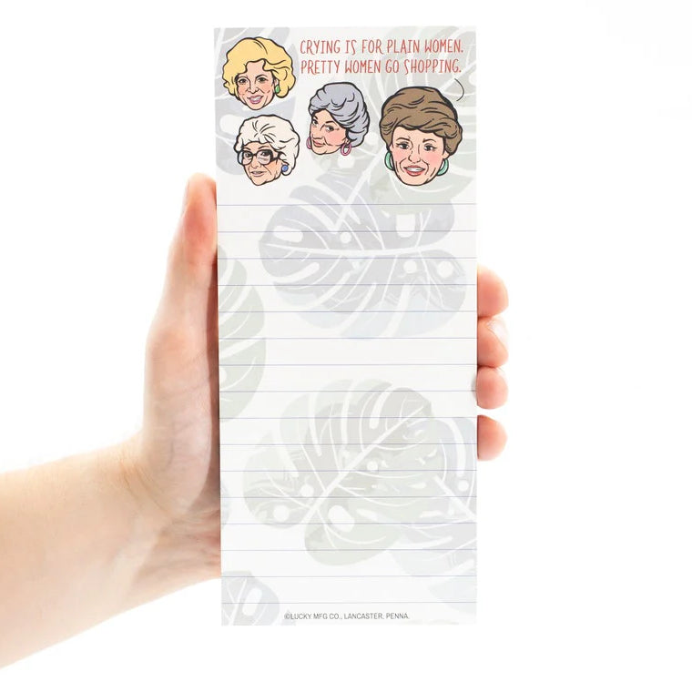 Crying is for Plain Women Golden Girls Quote Magnetic Notepad