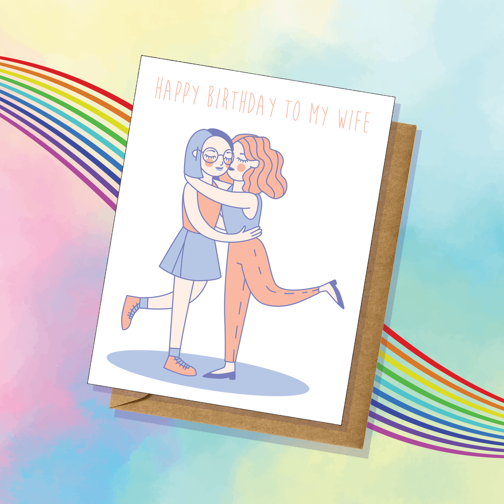 Pride Hand-Illustrated Happy Birthday Wife Greeting Card