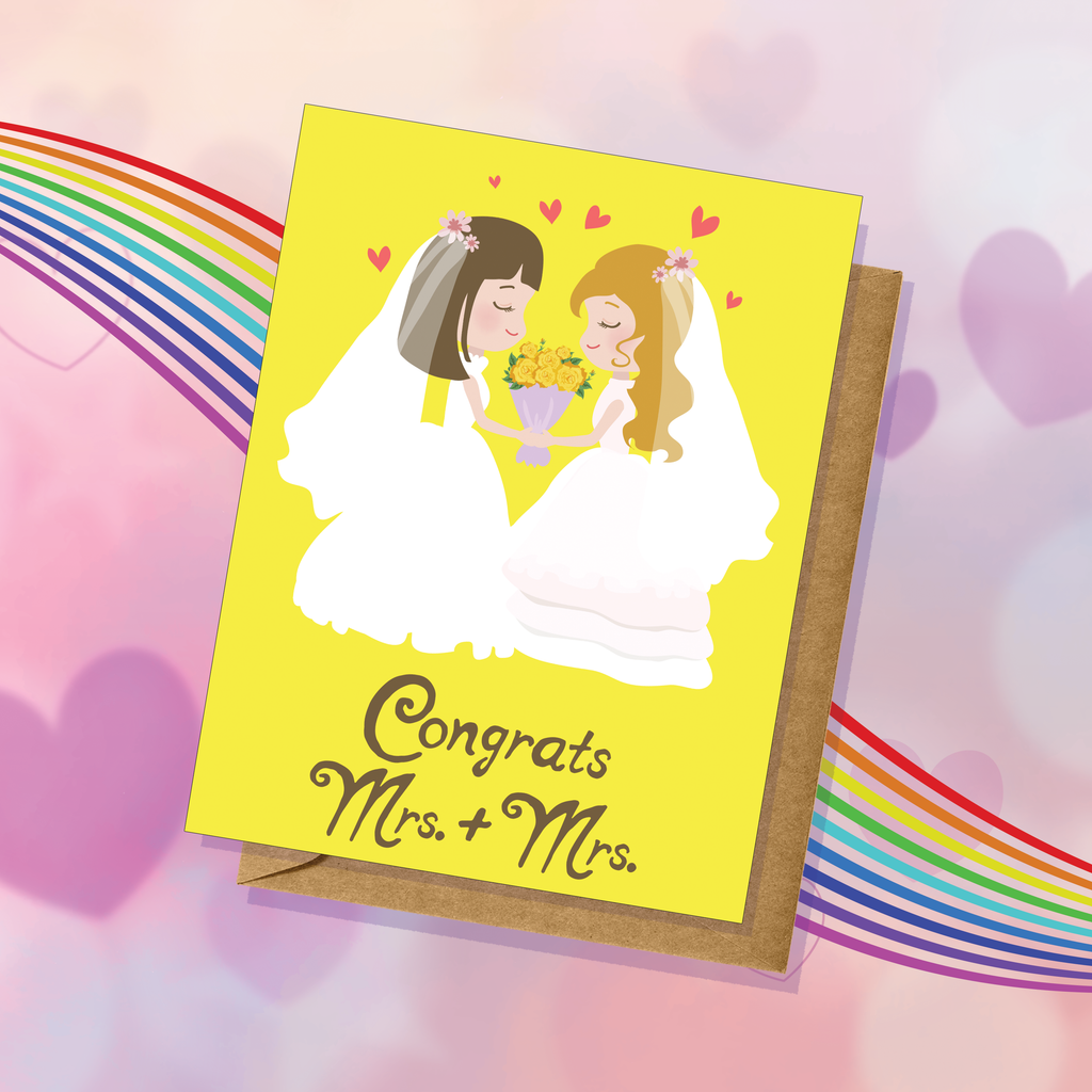 Congrats "Mrs. and Mrs." Lesbian Wedding Card