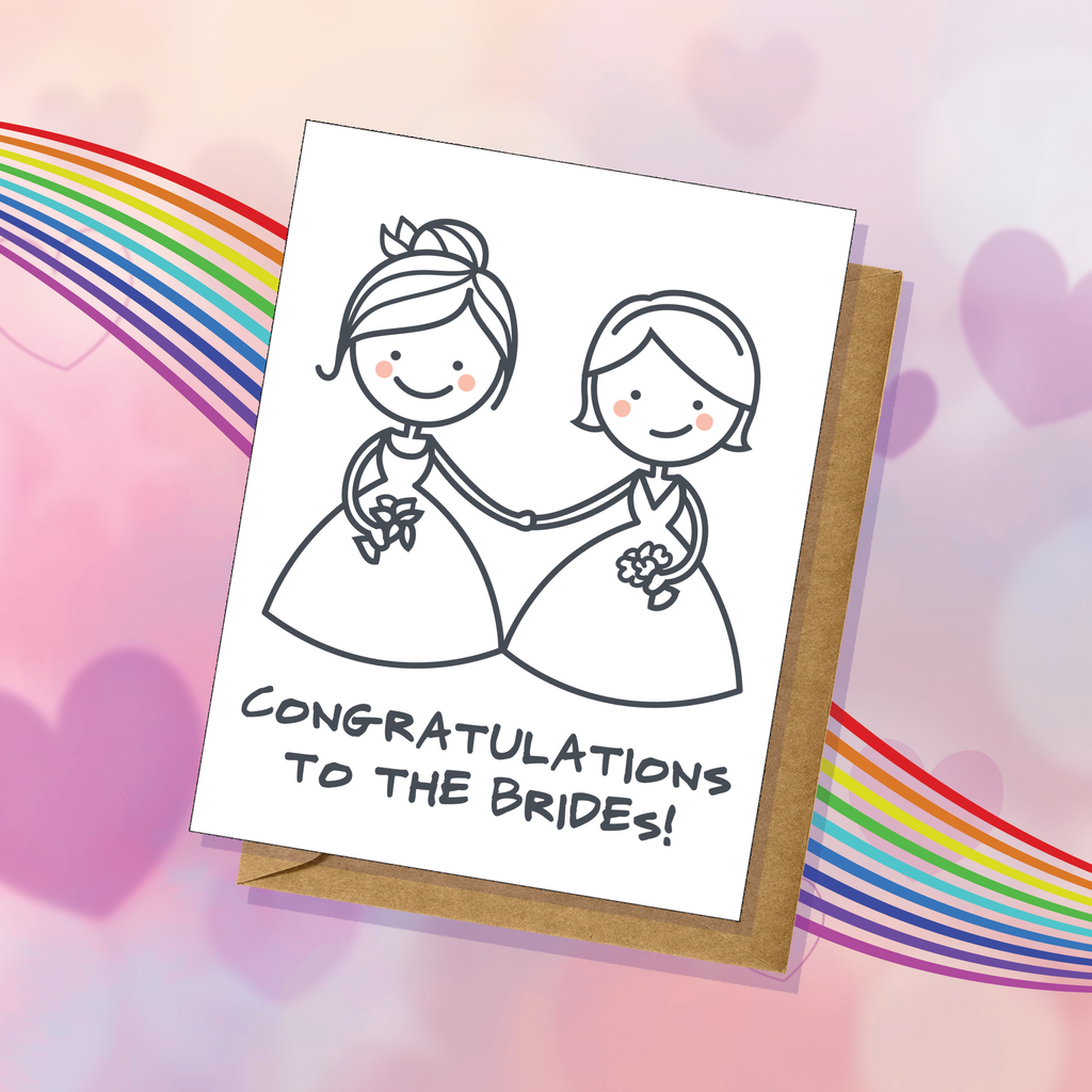 Congratulations Brides Lesbian Wedding Card