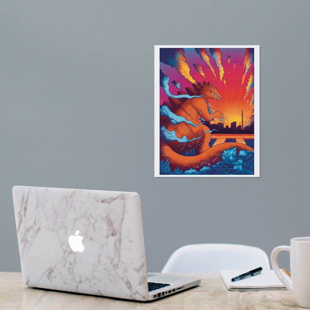 "Kaiju Sunset" 8 x 10 Print