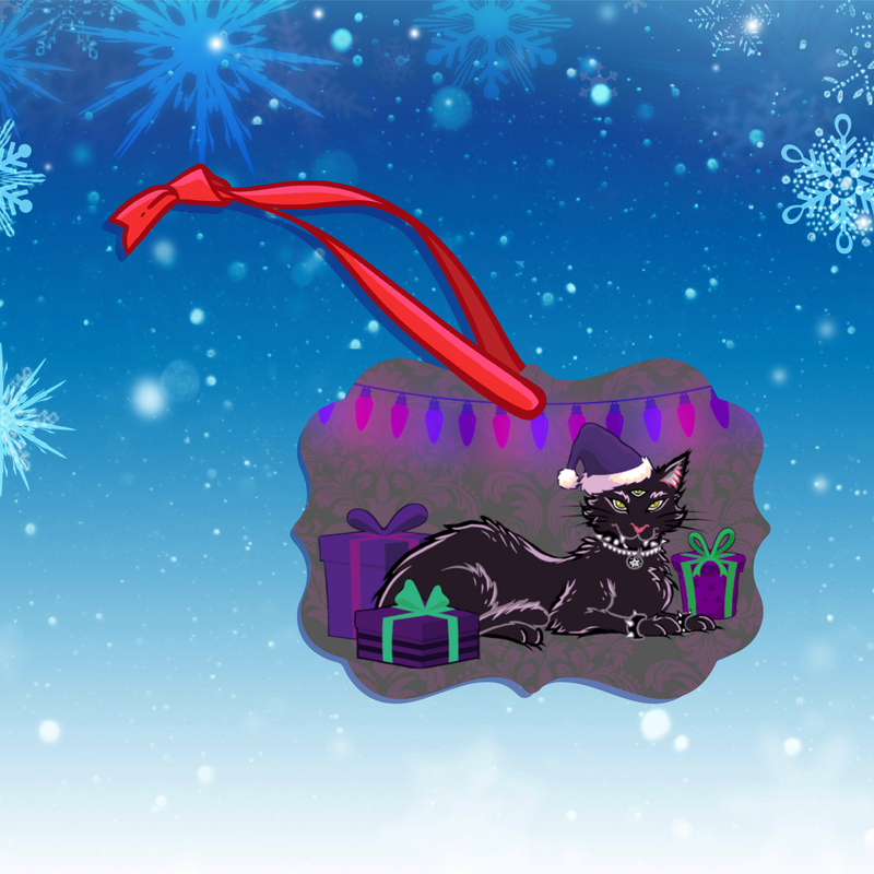"My Cat is Goth" Holiday Ornament