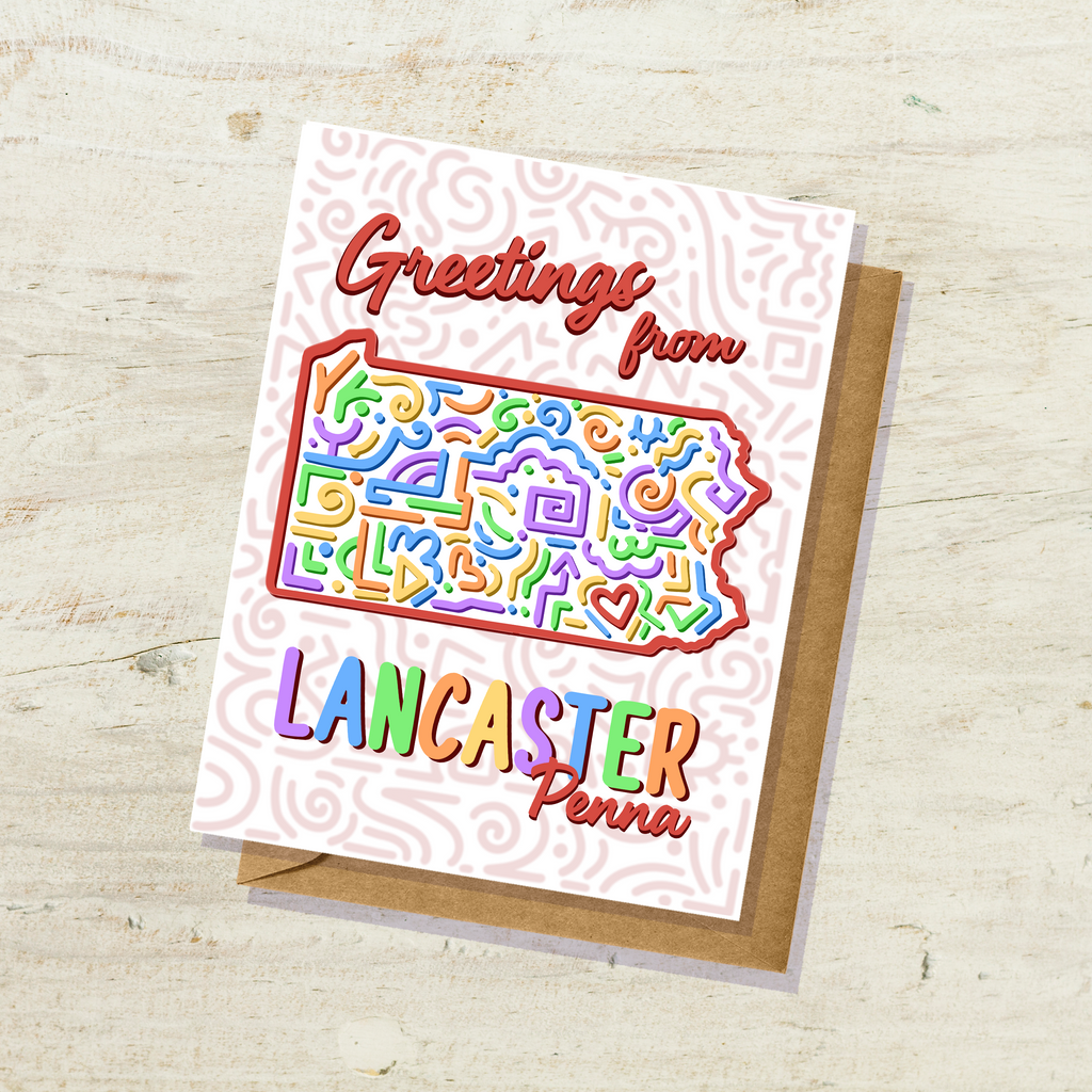 Greetings From Lancaster, Penna Doodles Card