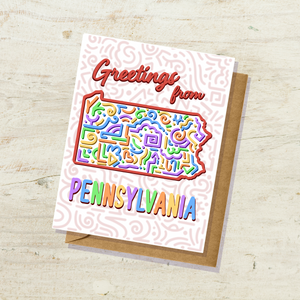 Greetings From Pennsylvania Doodles Card