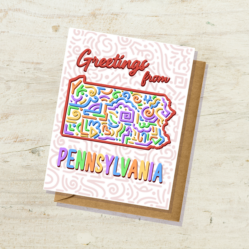 Greetings From Pennsylvania Doodles Card