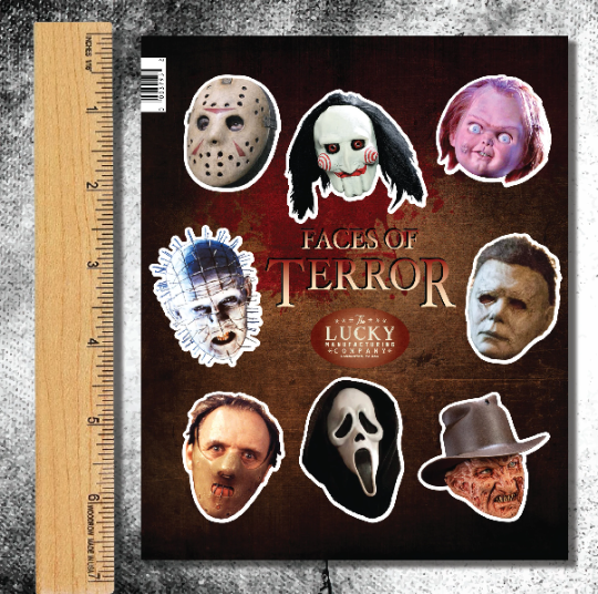Faces of Terror Vinyl Sticker Sheet