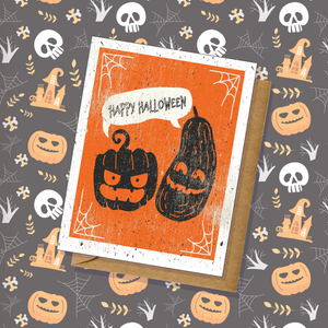 Halloween Hand-Illustrated "Happy Halloween" Greeting Card