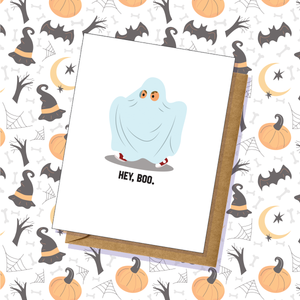 Halloween "Hey Boo" Simple Greeting Card