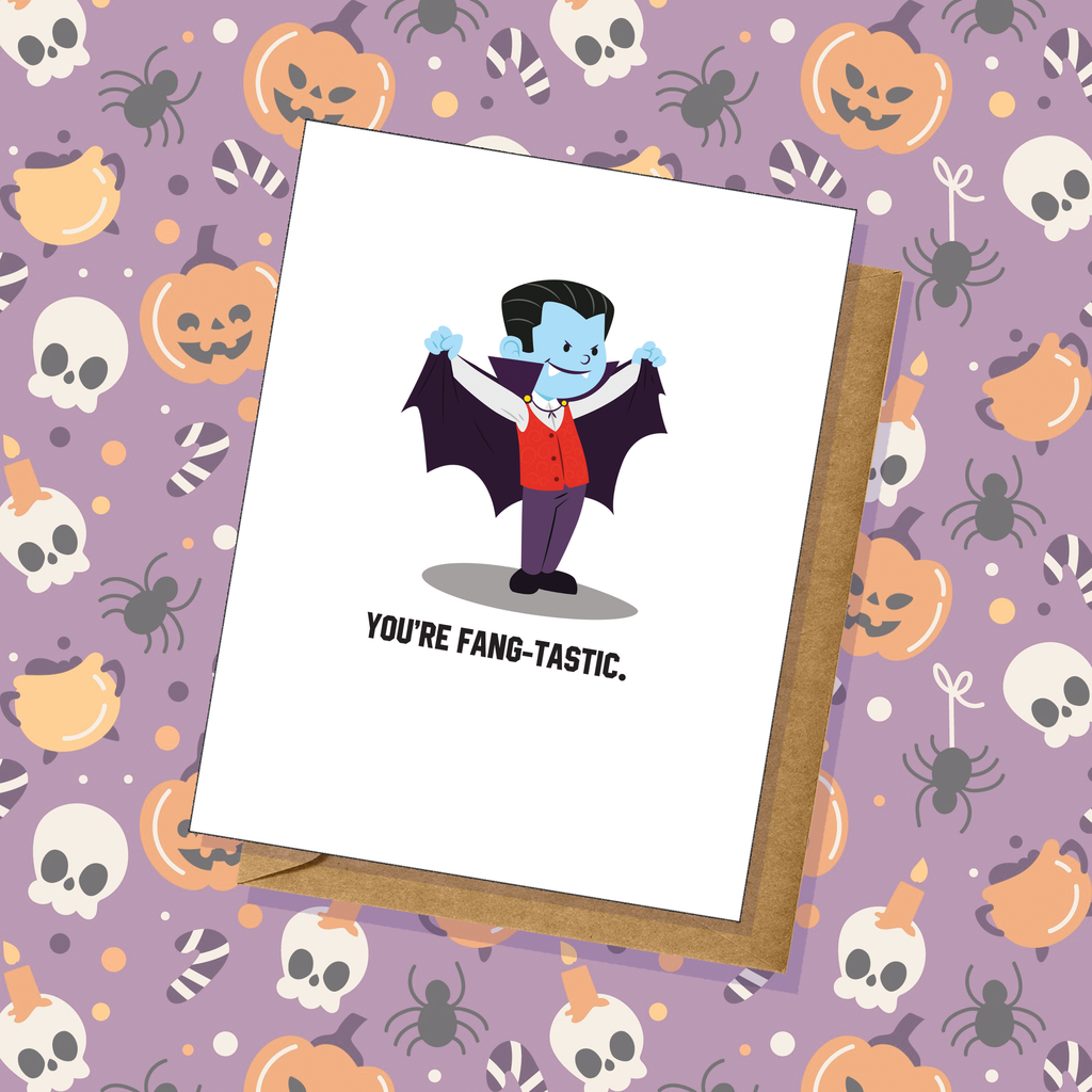Halloween "You're Fang-Tastic" Simple Greeting Card