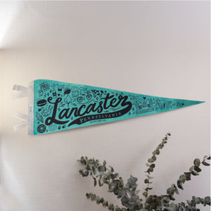 City of Lancaster, Pa Doodles Hand-Illustrated Pennant || Historic || Iconography