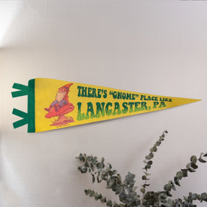 "There's Gnome Place Like Lancaster, Pa" Original Hand-Illustrated Pennant || Cottagecore || Lancaster County