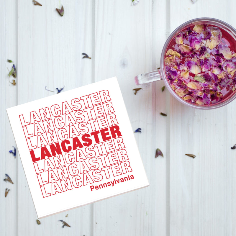 Lancaster Red Letters Coaster || Lancaster PA