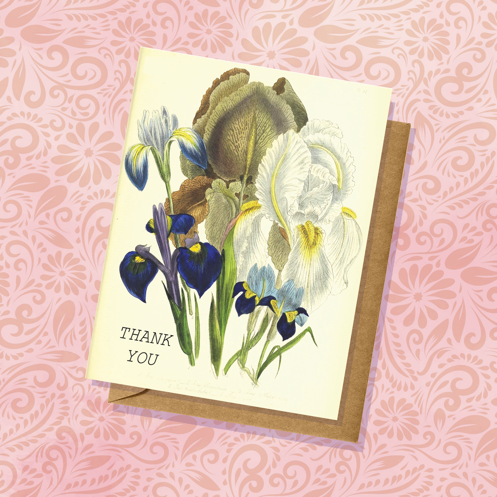 Vintage Blue Flowers Thank You Card
