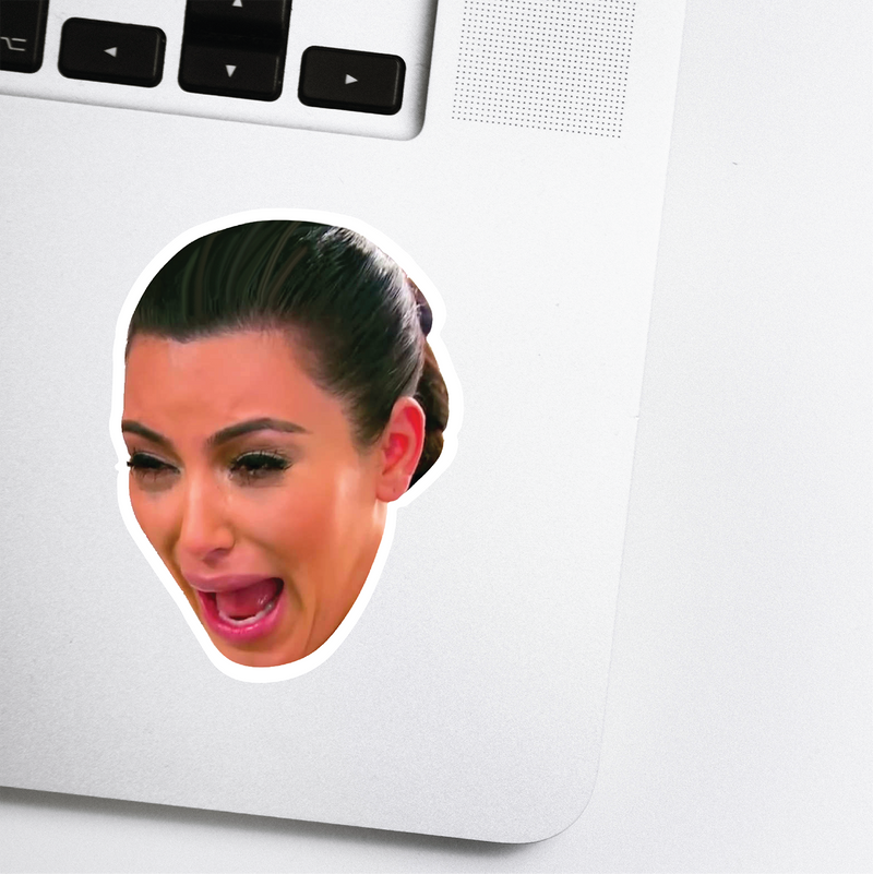 Crying Kim Kardashian Celebrity Head Vinyl Sticker