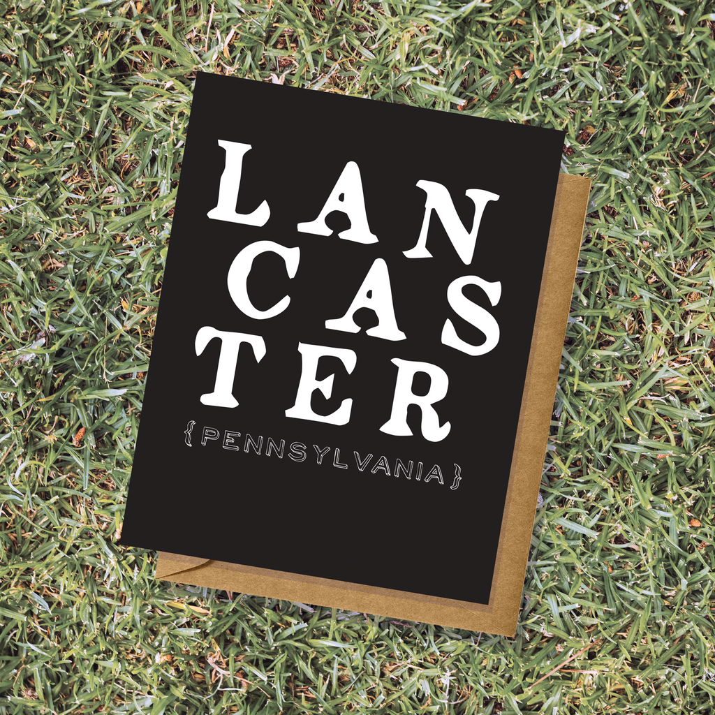 Lancaster PA Black LAN CAS TER Greeting Card