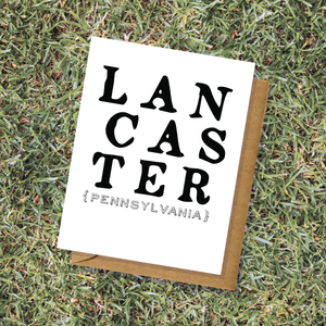 Lancaster PA White LAN CAS TER Greeting Card