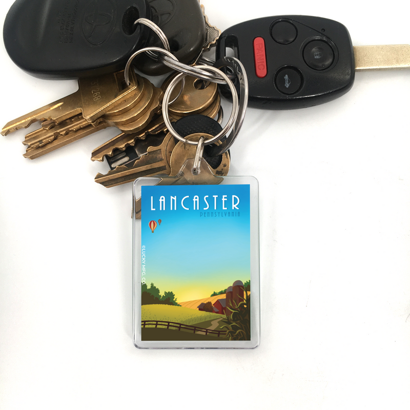 Lancaster County Farm Plastic Keychain