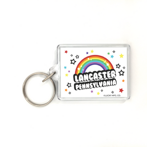 Lancaster PA Rainbow Plastic Keychain