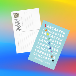Lancaster PA Diagonal Rainbow Pride Postcard