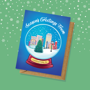 Season's Greetings From Lancaster, PA Snow Globe Card