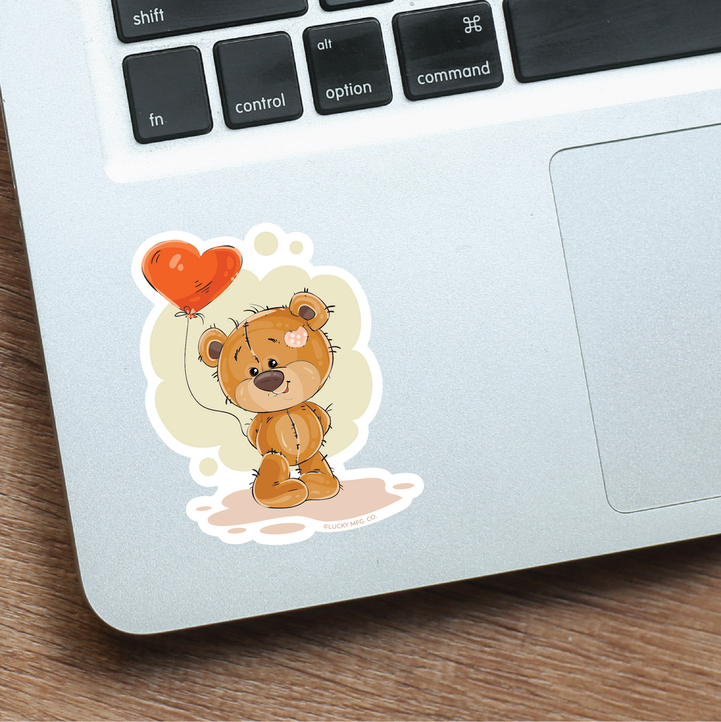 Valentine's Day Teddy Bear Vinyl Sticker