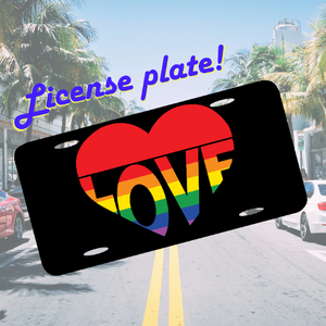 David Rose Rainbow Heart License Plate