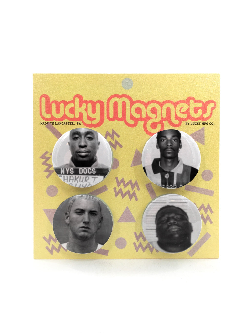 Rapper Mugshots Button Magnets || Set of 4 || Hip Hop