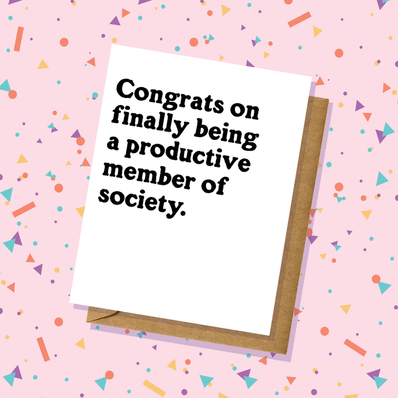Congratulations Card - Being Productive