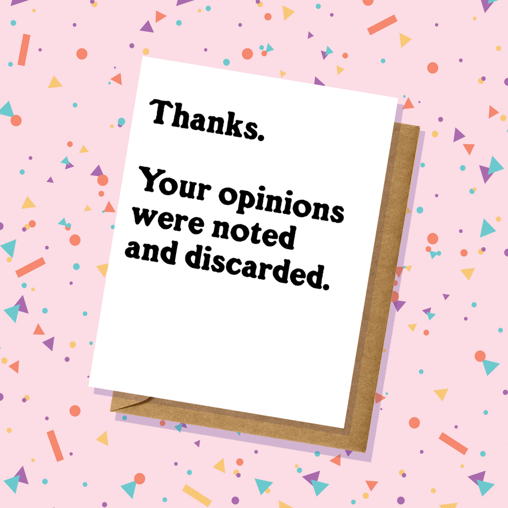 Thank You Card - Opinion Discarded