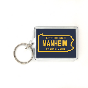 Manheim PA License Plate Plastic Keychain