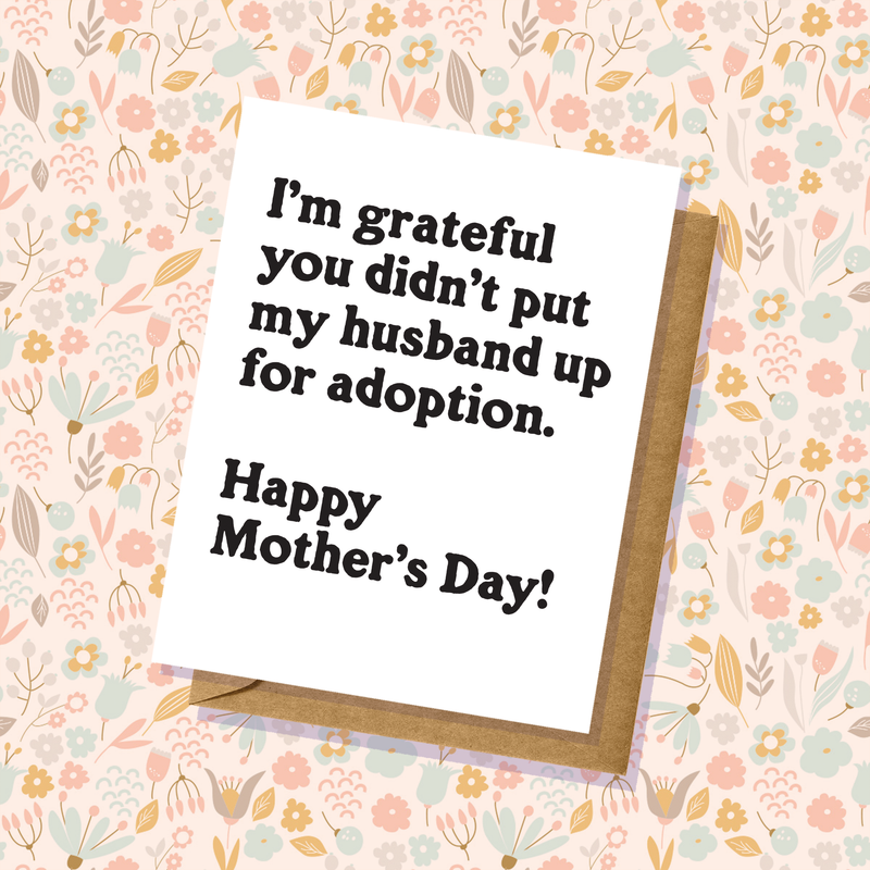 "Husband for Adoption" Mother's Day Card